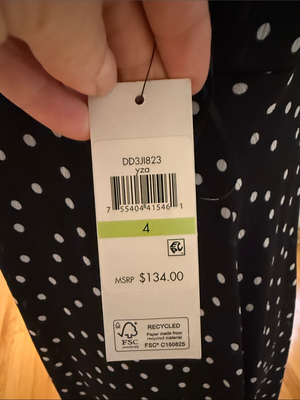 Dkny Black Polka Dot Midi Dress - Picture 2 of 8